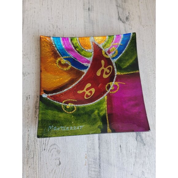 Montserrat trinket iridescent rainbow dish home decor - Picture 1 of 6
